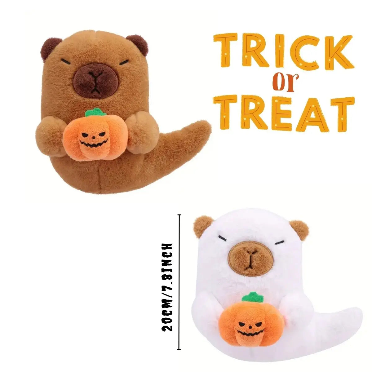 20Cm Cute Ghost Capybara Plush Toys Capybara with Pumpkin Stuffed Dolls Ghost Plushis Halloween Gifts Kids Halloween Decoration