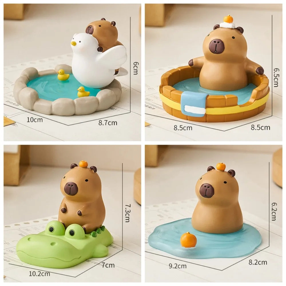 Crocodile Capybara Phone Holder Animal Figurines Desk Decor Capybara Mobole Phone Stand Cartoon Creative Capybara Model Toy