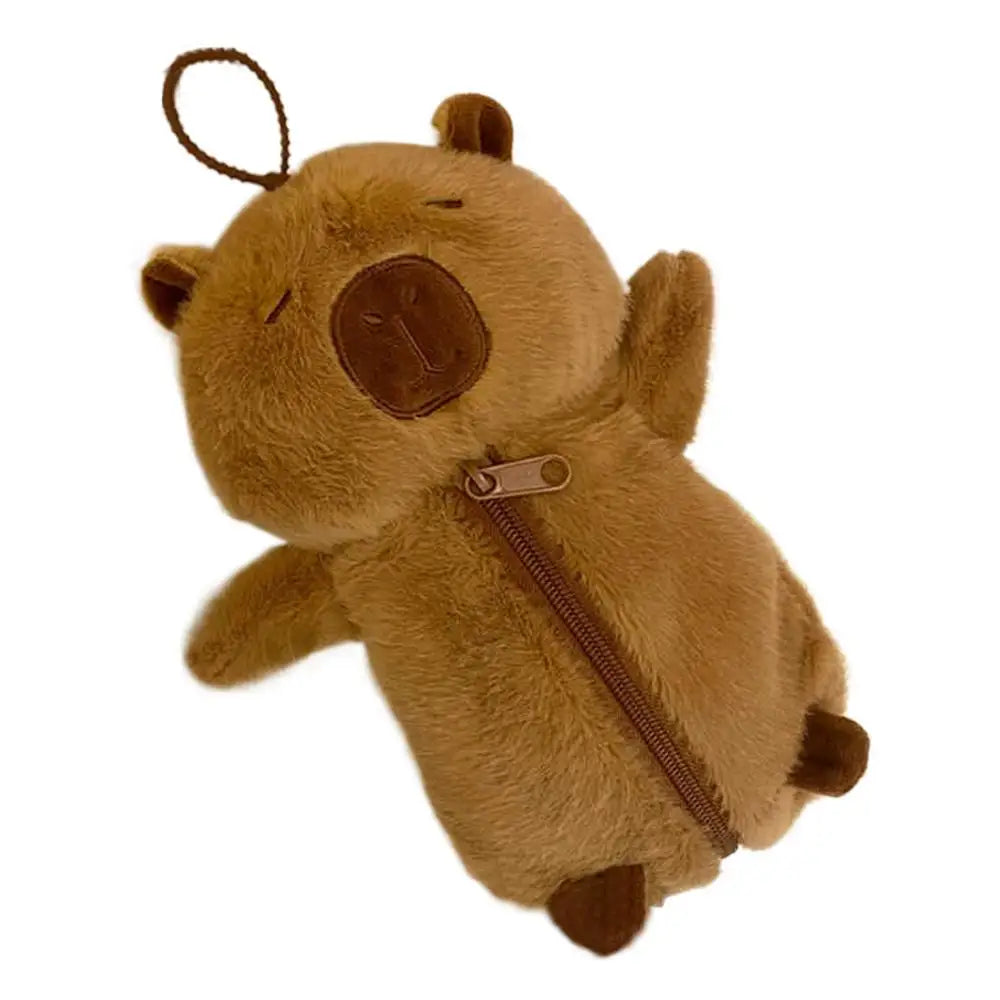 Capybara Pencil Case Plush Animal Cartoon Case Pencil Bag Large Capacity Cartoon Zipper Organizer for Pens for Youth Students