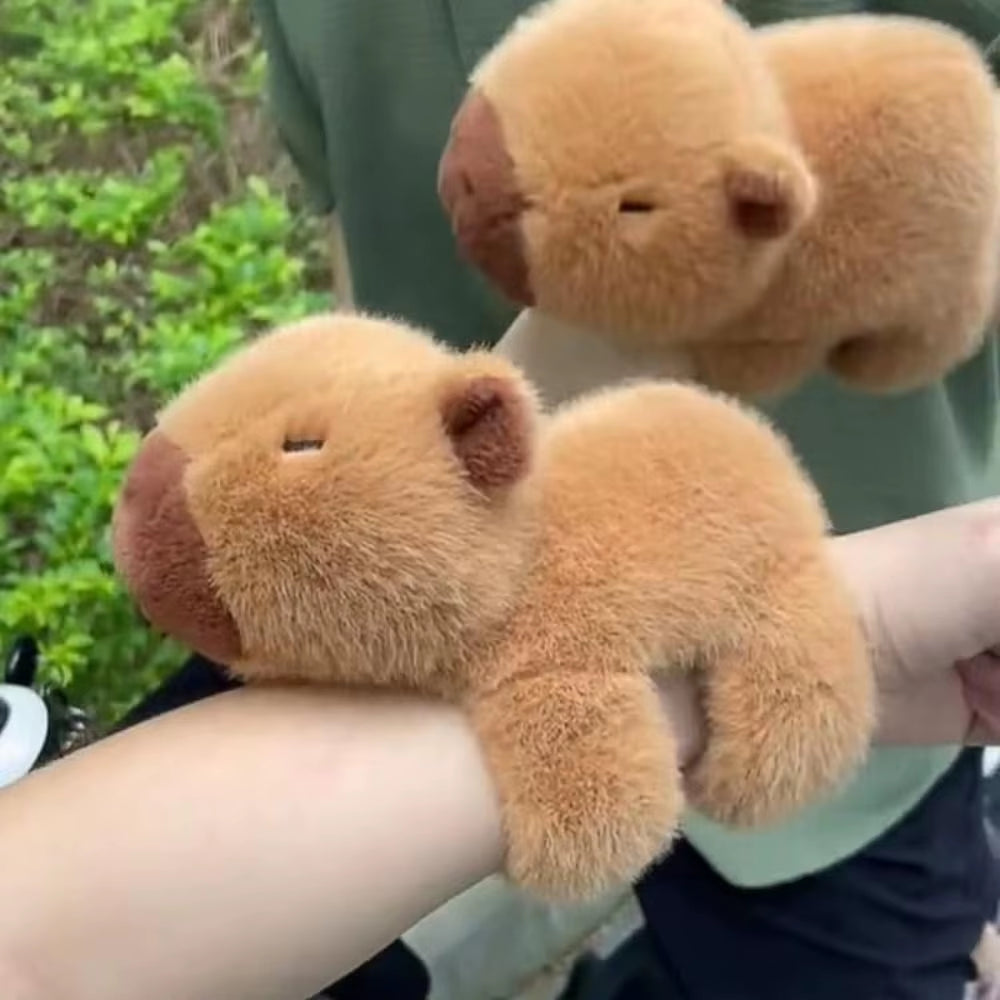 Stuffed Animals Huggers Slap Toy Animal Slap Bracelets Capybara Plush Toy Animal Wristband Interactive Toy Figures Kids Gifts
