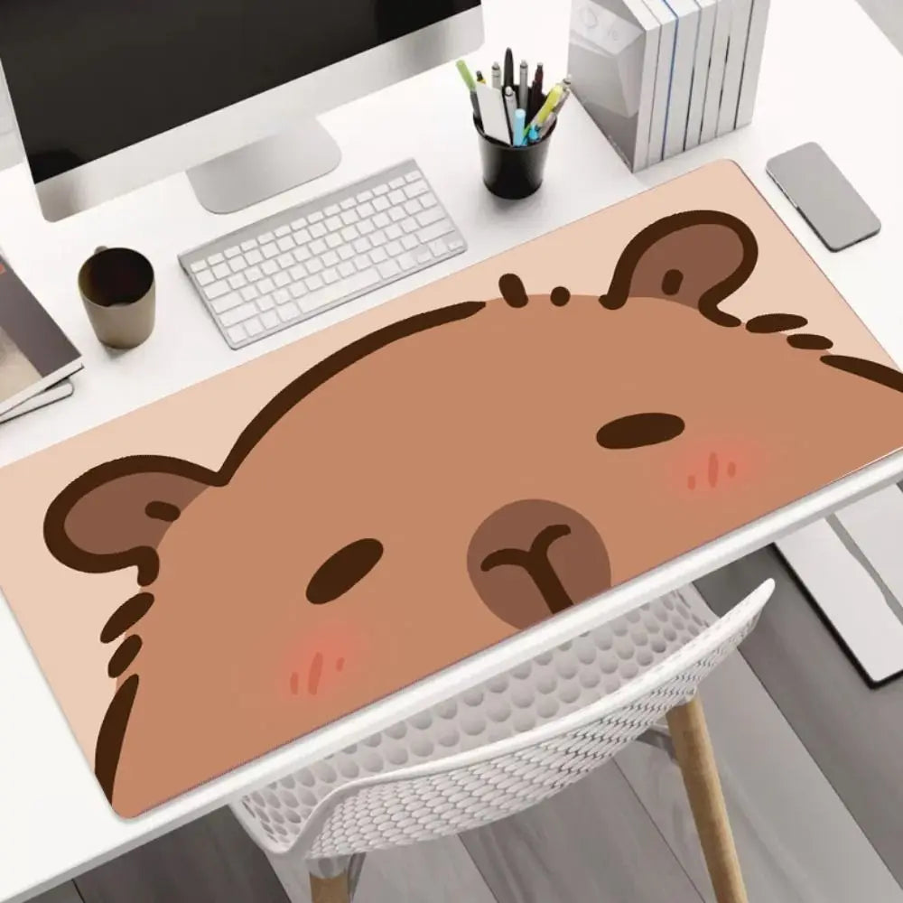 Kawaii Cartoon Capybara Mouse Pad Desk Pad Non-Slip Home Office Computer Desk Protector Keyboard Mice Mat Gaming Accessories