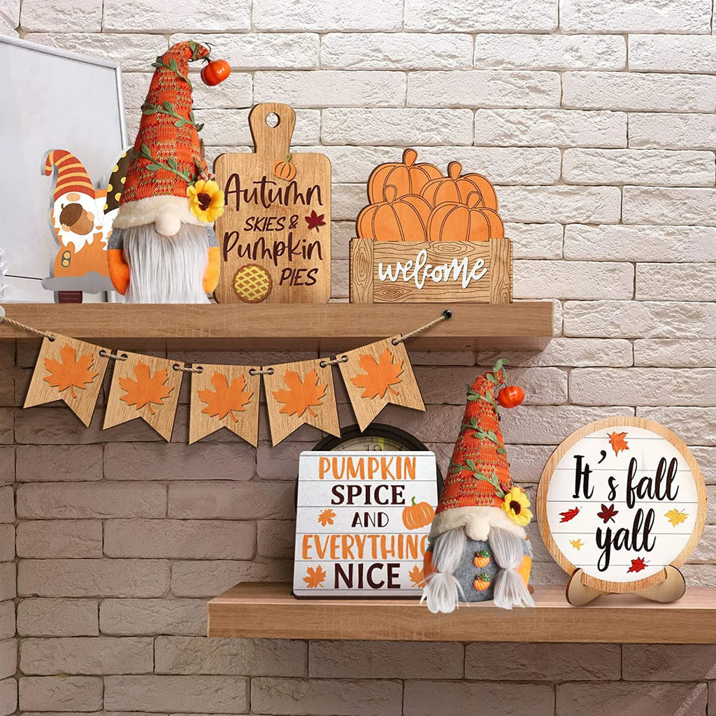 2 Pcs Fall Gnomes Fall Gnome Fall Decor Fall Decorations for Home Thanksgiving Gnomes Fall Decorations Fall Home Decor