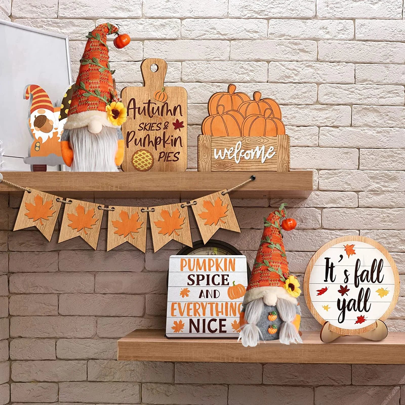 2 Pcs Fall Gnomes Fall Gnome Fall Decor Fall Decorations for Home Thanksgiving Gnomes Fall Decorations Fall Home Decor