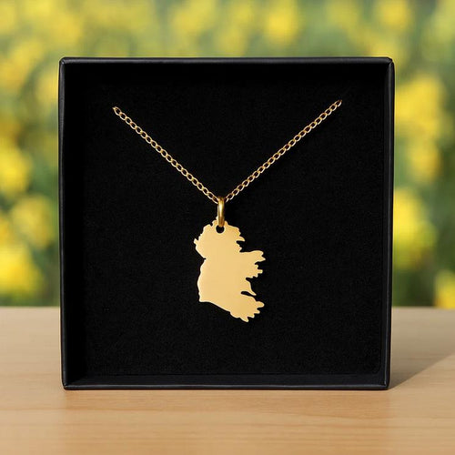 Bestseller 18K Gold Coated Ireland Map Necklace | Irish Country Outline Pendant | Irish Heritage Jewelry | Celtic Travel Gift for Her or Him