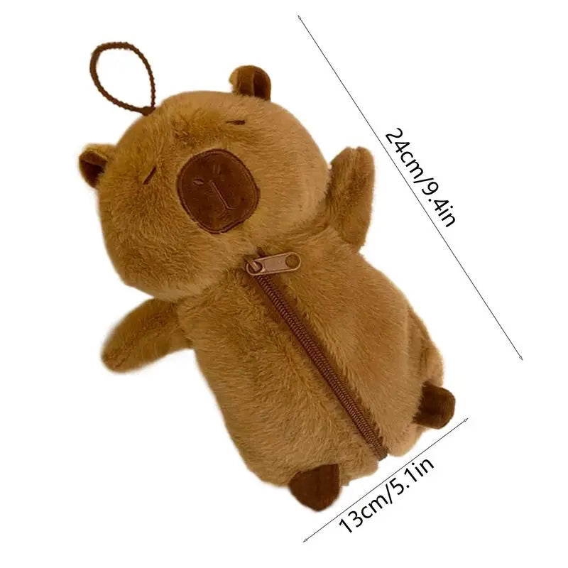 Capybara Pencil Case Plush Animal Cartoon Case Pencil Bag Large Capacity Cartoon Zipper Organizer for Pens for Youth Students