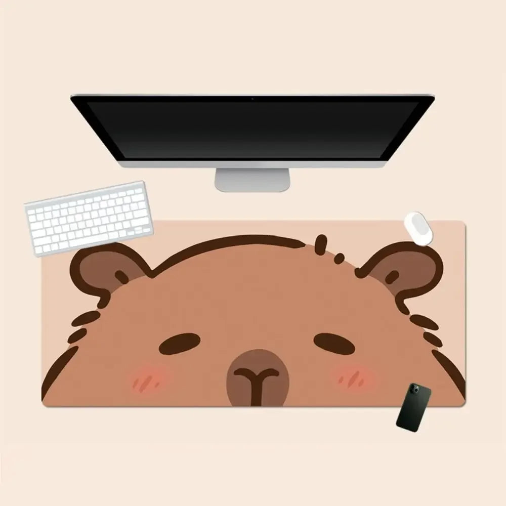 Kawaii Cartoon Capybara Mouse Pad Desk Pad Non-Slip Home Office Computer Desk Protector Keyboard Mice Mat Gaming Accessories