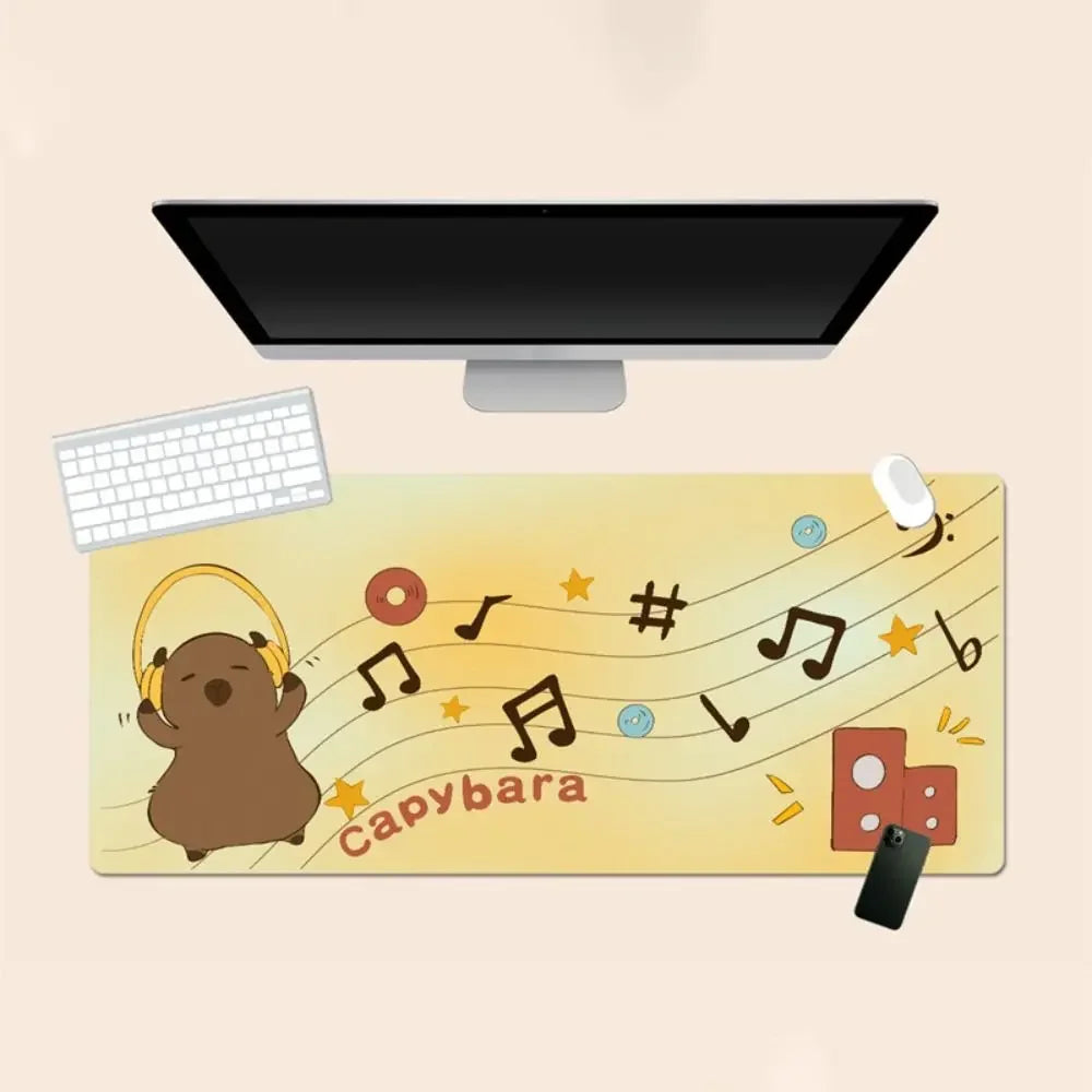 Kawaii Cartoon Capybara Mouse Pad Desk Pad Non-Slip Home Office Computer Desk Protector Keyboard Mice Mat Gaming Accessories