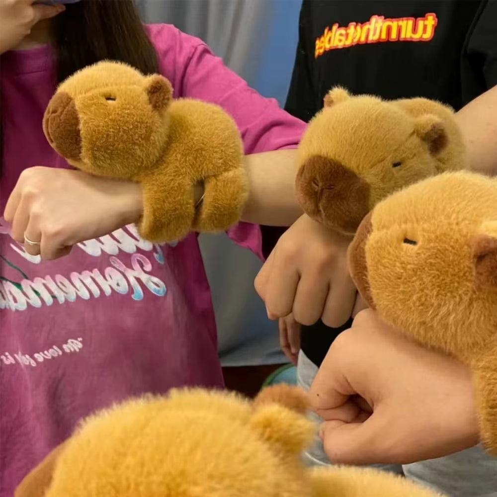 Stuffed Animals Huggers Slap Toy Animal Slap Bracelets Capybara Plush Toy Animal Wristband Interactive Toy Figures Kids Gifts