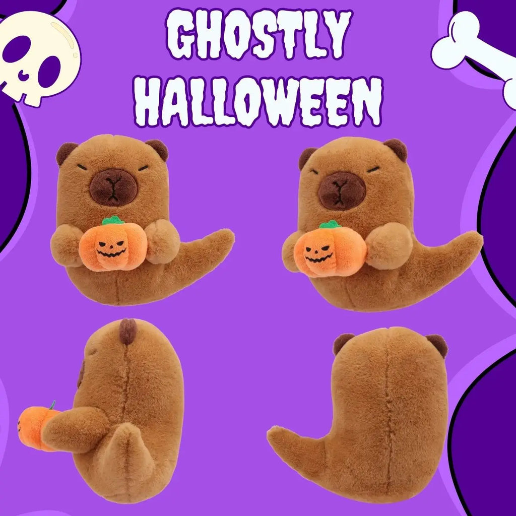 20Cm Cute Ghost Capybara Plush Toys Capybara with Pumpkin Stuffed Dolls Ghost Plushis Halloween Gifts Kids Halloween Decoration