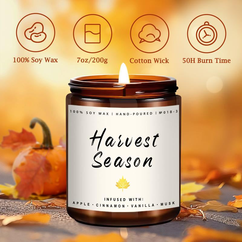 Fall Candle Set | 4Pack Fall Scented Candles for Home - Soy Candles for Home Scented, Autumn Candle Set, Fall Candle Gifts - Fall Scents of Pumpkin/Apple Pie/Harvest/Autumn Wreath