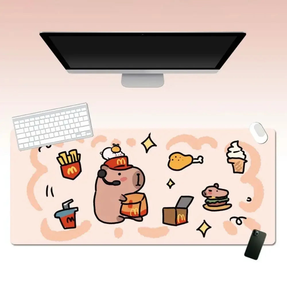 Kawaii Cartoon Capybara Mouse Pad Desk Pad Non-Slip Home Office Computer Desk Protector Keyboard Mice Mat Gaming Accessories