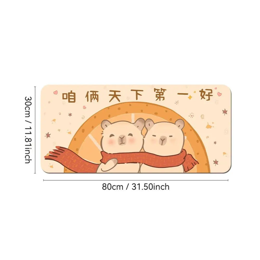 Kawaii Cartoon Capybara Mouse Pad Desk Pad Non-Slip Home Office Computer Desk Protector Keyboard Mice Mat Gaming Accessories