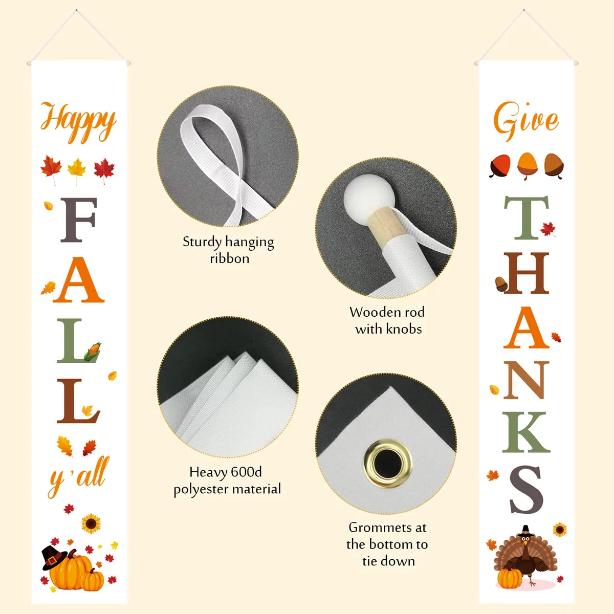 Happy Fall Porch Signs Fall Decorations for Home Outdoor Fall Decor Fall Decor for Home Thanksgiving Fall Decorations
