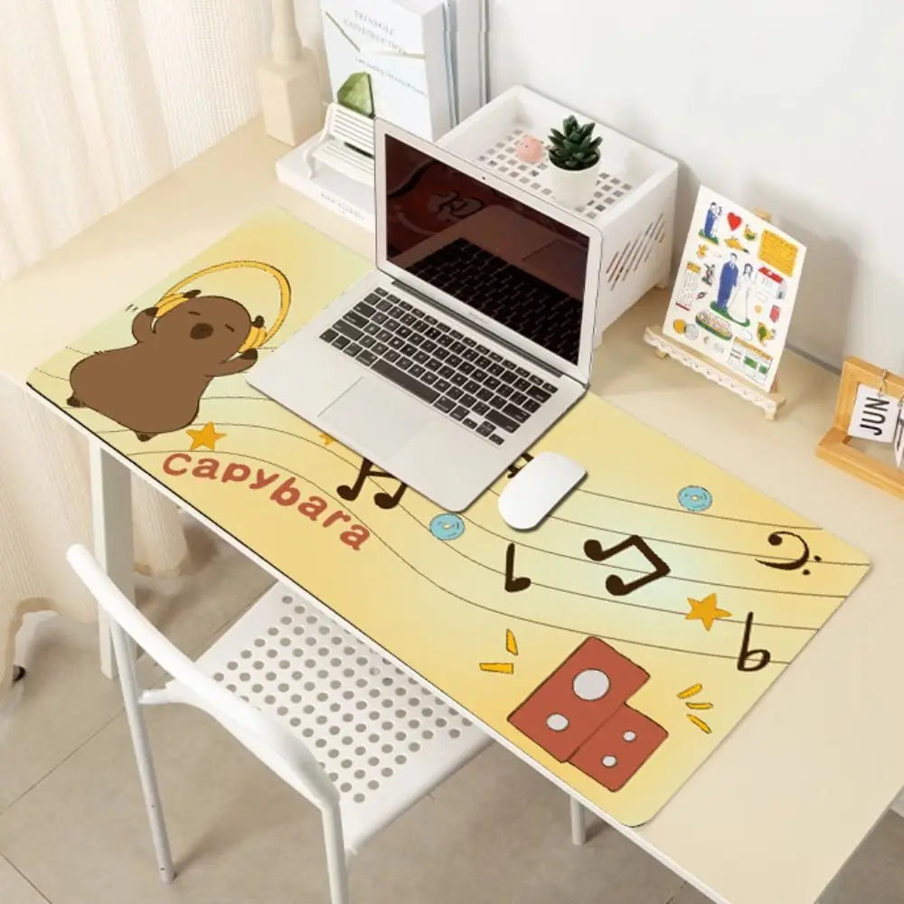 Kawaii Cartoon Capybara Mouse Pad Desk Pad Non-Slip Home Office Computer Desk Protector Keyboard Mice Mat Gaming Accessories